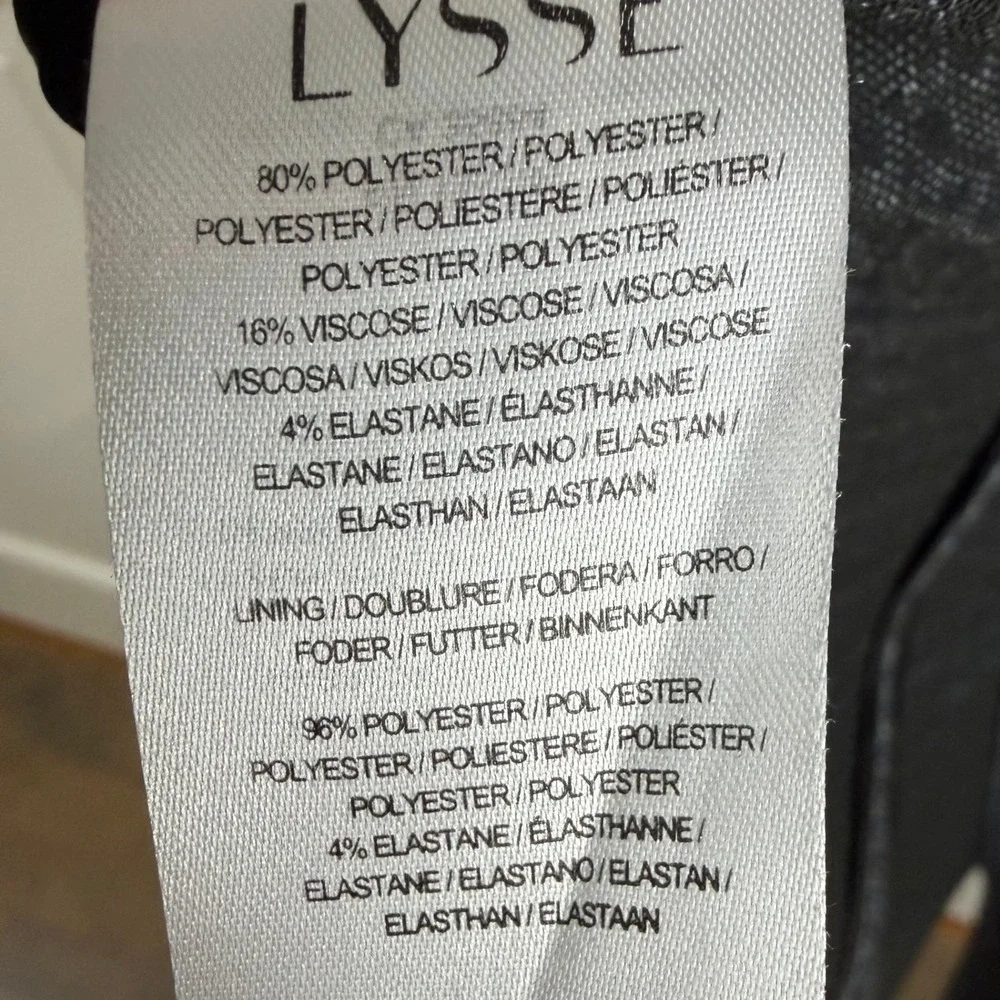 Lysse‎ New York Sleeveless Moto Houndstooth Ponte Dress Navy Black Size Med